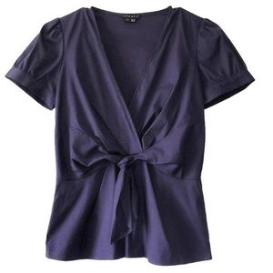 Theory Purple Wrap Blouse
